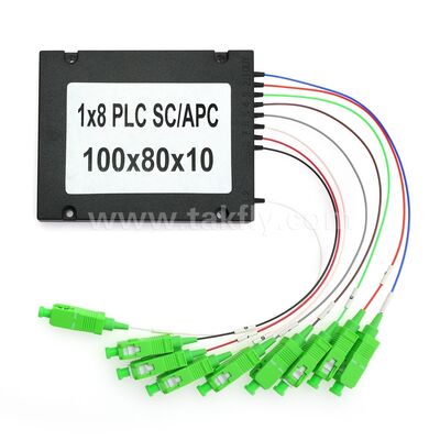 PLC Fiber Splitter – 900μm ABS Box, SM G657A1, SC/APC, for Optical Signal Coupling & Distribution in PON Networks