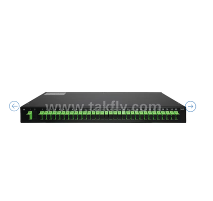 1U Rack Mount PLC Optical Splitter – 19" Panel, Single-mode G657A1, SC/APC, for Optical Signal Distribution