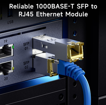RJ45 Gigabit SFP Module – 1000BASE-T Copper SFP Transceiver with 1.25Gbps and Low EMI