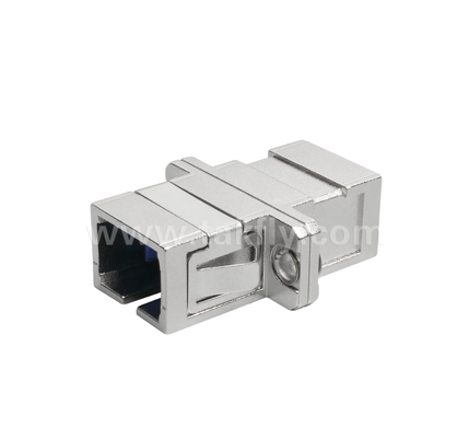 SC Simplex Metal Fiber Adapter – Durable Metal Housing, Low Insertion Loss, High & Low Temperature Resistant, for Fiber Optic Cable-to-Cable & Cable-to-Equipment Connections