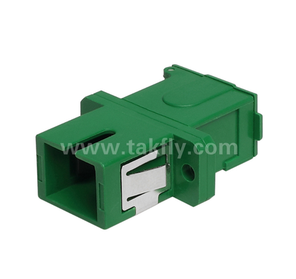 SC Simplex Adapter with External Cover & Side Shutter – Dustproof & Laser Eye Protection, Low Insertion Loss, for Data Center & FTTx Fiber Connections