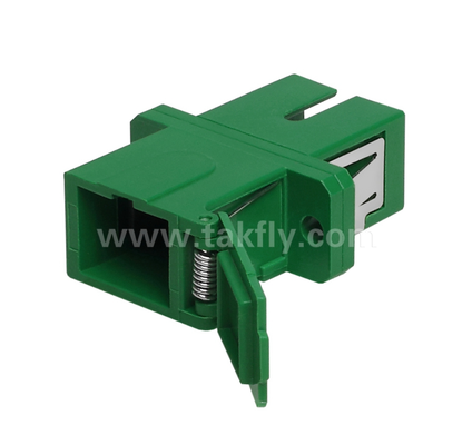 SC Simplex Adapter with External Cover & Side Shutter – Dustproof & Laser Eye Protection, Low Insertion Loss, for Data Center & FTTx Fiber Connections