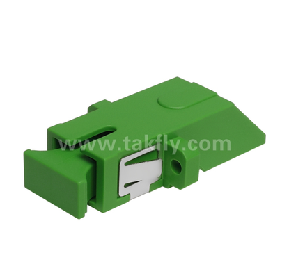 SC Diagonal Type Simplex Adapter with Built‑in Inner Shutter – Dustproof & Laser Eye Protection, Low Insertion Loss, for Data Center & FTTx Fiber Connections