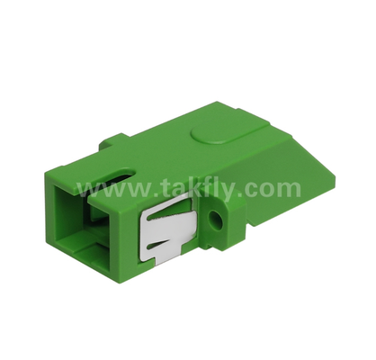 SC Diagonal Type Simplex Adapter with Built‑in Inner Shutter – Dustproof & Laser Eye Protection, Low Insertion Loss, for Data Center & FTTx Fiber Connections
