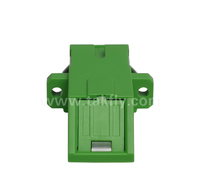 SC Diagonal Type Simplex Adapter with Built‑in Inner Shutter – Dustproof & Laser Eye Protection, Low Insertion Loss, for Data Center & FTTx Fiber Connections