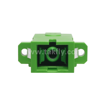 SC Diagonal Type Simplex Adapter with Built‑in Inner Shutter – Dustproof & Laser Eye Protection, Low Insertion Loss, for Data Center & FTTx Fiber Connections