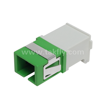 SC Simplex Adapter with External Cover & Front Shutter – Dustproof & Laser Eye Protection, Low Insertion Loss, for Data Center & FTTx Fiber Connections