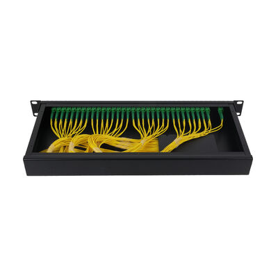PLC Splitter 1U 19Inch 2x64 Rack Mount LC Fiber Optic for FTTx Data Center