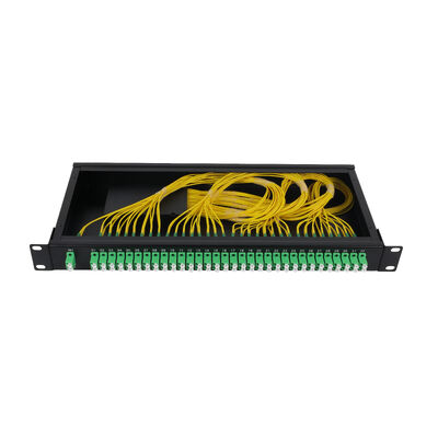 PLC Splitter 1U 19Inch 2x64 Rack Mount LC Fiber Optic for FTTx Data Center
