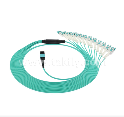 MPO/MTP to LC Uniboot Breakout Patch Cord – OM3 Multimode, High-Density, Polarity Reversible for 40G/100G Data Centers