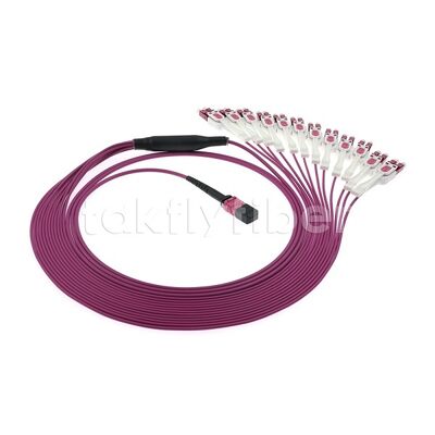 MPO/MTP Patchcord Fanout Uniboot LC Multimode OM4 Breakout Fiber Optic Cable for Data Center Cabling AI Telecom