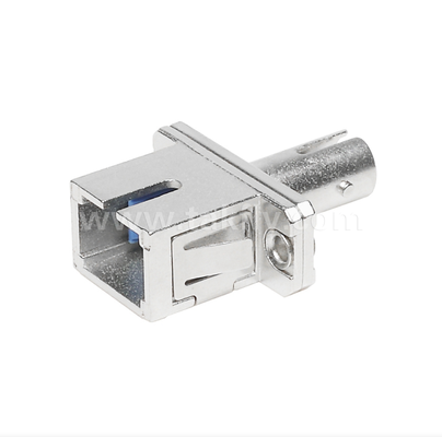ST-SC Hybrid Adapter – Simplex, Metal Housing, Female-Female, for ST to SC Connector Interconnection