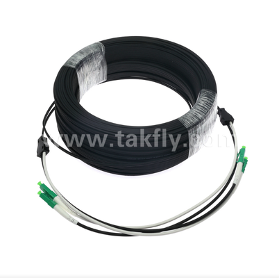 LC/APC Flat Drop Patch Cord - 2 Cor Duplex, Pre-Connectorized, Anti-Vibration,Indoor-Rated for Fast FTTH Deployment.