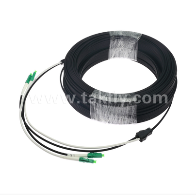 LC/APC Flat Drop Patch Cord - 2 Cor Duplex, Pre-Connectorized, Anti-Vibration,Indoor-Rated for Fast FTTH Deployment.