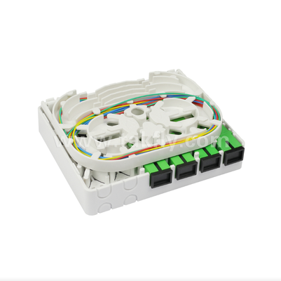 TKS-1806-04C-4 Port Fiber Termination Box - Surface Mount, SC/LC Compatible , Modular Design for Work Area Subsystems.