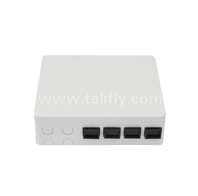 TKS-1806-04C-4 Port Fiber Termination Box - Surface Mount, SC/LC Compatible , Modular Design for Work Area Subsystems.