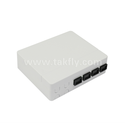 TKS-1806-04C-4 Port Fiber Termination Box - Surface Mount, SC/LC Compatible , Modular Design for Work Area Subsystems.