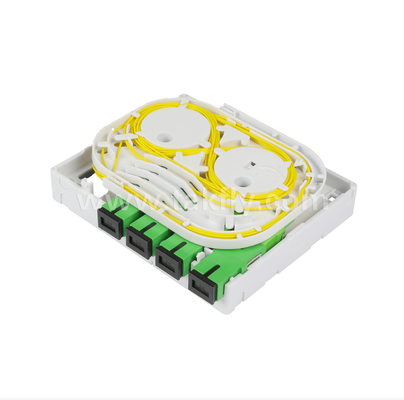 TKS-1806-04D FTTH Fiber Termination Box – Desk/Wall Mount, 4-Port, Indoor, Supports Fusion Splicing & Cable Management