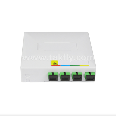 TKS-1806-04D FTTH Fiber Termination Box – Desk/Wall Mount, 4-Port, Indoor, Supports Fusion Splicing & Cable Management