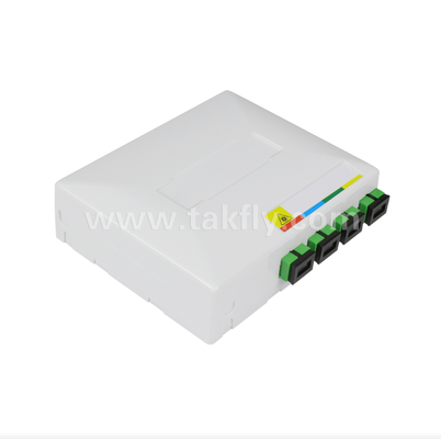 TKS-1806-04D FTTH Fiber Termination Box – Desk/Wall Mount, 4-Port, Indoor, Supports Fusion Splicing & Cable Management