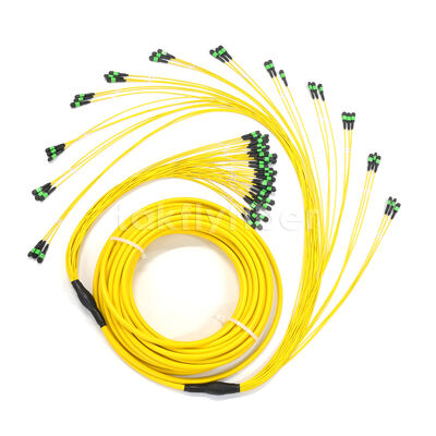 Amphenol Customized 288 Fibers 0.35dB Max Insertion Loss Singlemode OS2 MPO Trunk Cable for Data Center