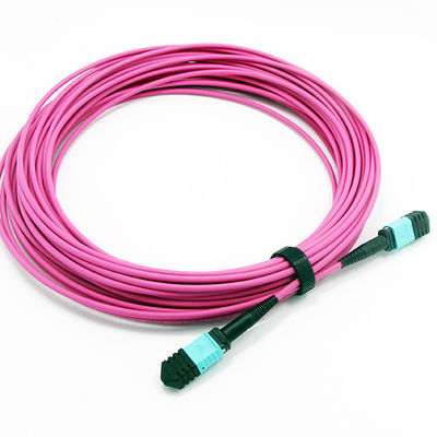 100G MPO MTP Male MM Low Insertion Loss 3.0mm Trunk 12C Fiber Optic Patchcord