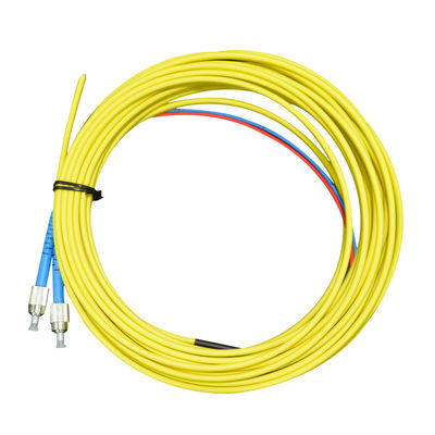 FC UPC Duplex G657A1 PVC Fiber Optic Pigtail Flat Cable Yellow Single Mode