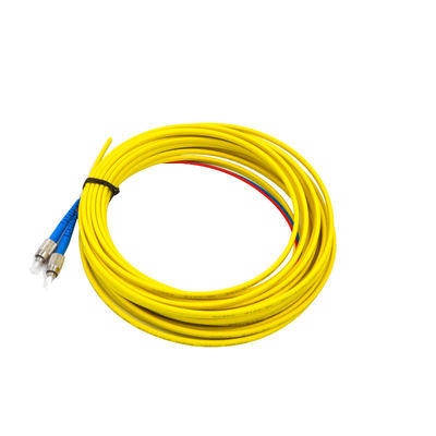 FC UPC Duplex G657A1 PVC Fiber Optic Pigtail Flat Cable Yellow Single Mode