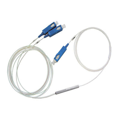 1x2 SC APC Single Mode Fiber Optic PLC Splitter Hydrel Fiber Cable Mini Steel Tube