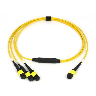 3.0mm SM G657A 12 Cores MPO MTP to 3 x 4F MPO Fiber Optic Fanout Cable