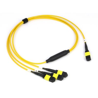 3.0mm SM G657A 12 Cores MPO MTP to 3 x 4F MPO Fiber Optic Fanout Cable