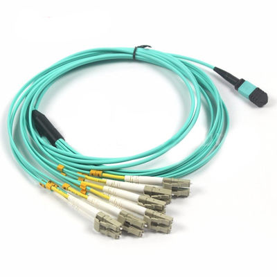 MPO MTP Optic Fibre Fanout LC OM3 12 Core Mtp Fanout Cable 10 Meters