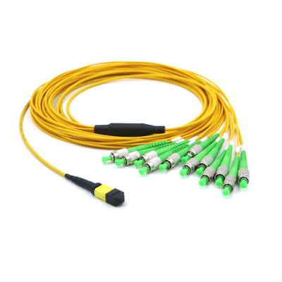 FC APC to MTP 12 Fiber Breakout Cable G657A1 0.3dB Low Loss