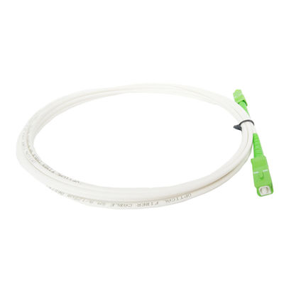 PVC White Fiber Optic Patchcord G657B3 Anti Bending SC Single Mode Fiber Optical Cable