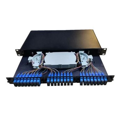 FTTX 48 Ports Rack Mounted Fiber Optic Patch Panel With SC Simplex Adapter
