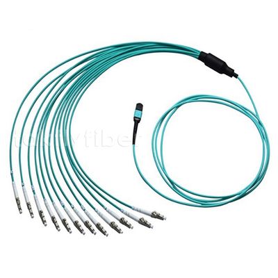 MPO LC Duplex Breakout Cable OM4 12 Fibers 50/125um Fiber Optic Patch Cable for High-Density Data Centers