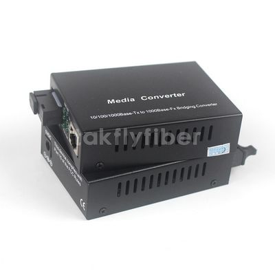 Gigabit WDM SM 1310nm 1550nm 10/100/1000M Bidi 20KM SC Media Converter