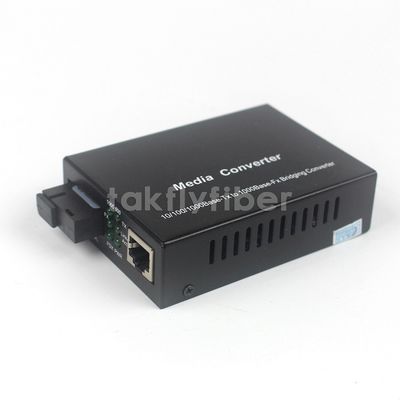 10/100/1000M Fiber Optic Media Converter SM 1310nm 1550nm WDM SC Bidi 40KM