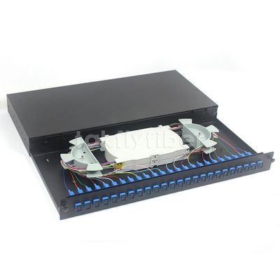 Fixed Rack Mounted 24 Port SC Fiber Optic Patch Panel Installed For FTTH FTTX