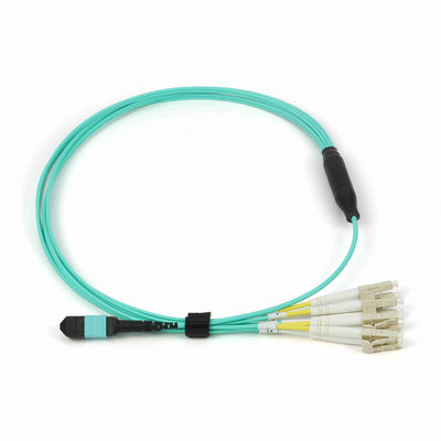 QSFP Breakout 100G Fiber Optic MPO MTP Cable 8 Core OM4 50/125