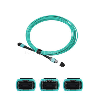OM3 8/12/24 Cores MPO MTP Fiber Optic Cable , 3.0mm , MM 50/125 , Aqua