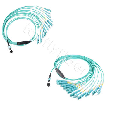 Fiber Optic MPO MTP Cable 24 Cores to 12LC DX Om3 Fanout Patch Cord for LANs and WANs