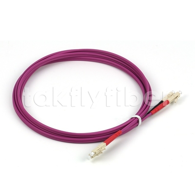 OM4 Multimode Patch Cord LSZH Violet Jacket LC To LC 3.0mm 1310nm
