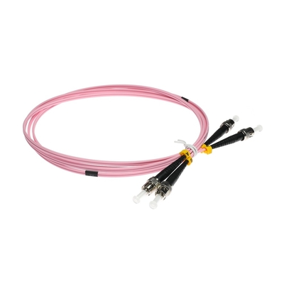ST-ST Duplex G652D SM LSZH Fiber Patch Cord Pink Color