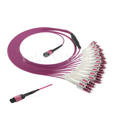 24 Cores Fiber Optic Cable MPO Multimode OM4 Fiber Patch Cord