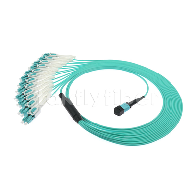 Fiber Optic MPO MTP Cable 24 Cores to 12LC DX Om3 Fanout Patch Cord for LANs and WANs