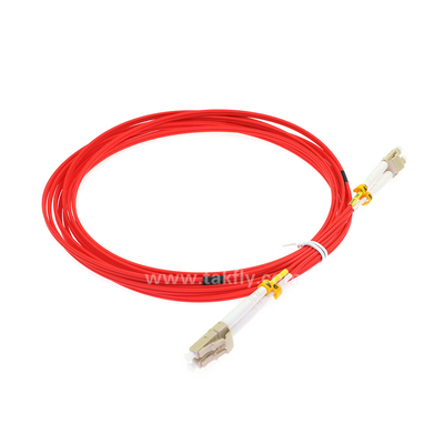 LC Duplex LSZH Fiber Patch Cord Red Color OM2 50/125nm
