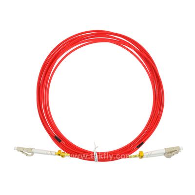 LC Duplex LSZH Fiber Patch Cord Red Color OM2 50/125nm