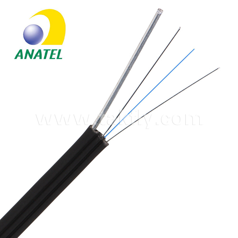Black SM G652D Fiber Optic Cable Self Support Outdoor 2 Cores Fiber Drop Cable