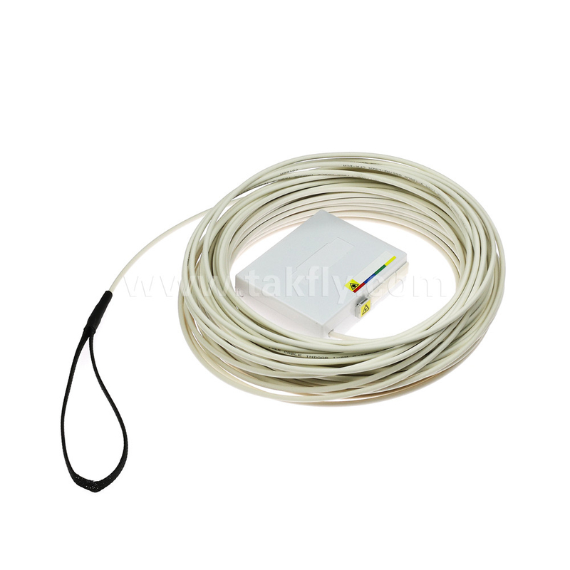 1 - 4 SC Fibers FTTH Pre Terminated Outlet Kit PTO White Color With Fiber Cable